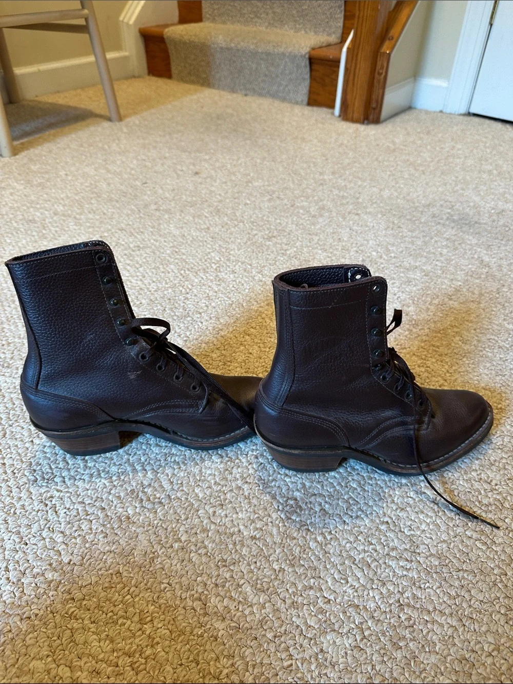 White’s Lady Packer Women's Dark Brown Leather Lace-Up Ankle Booties